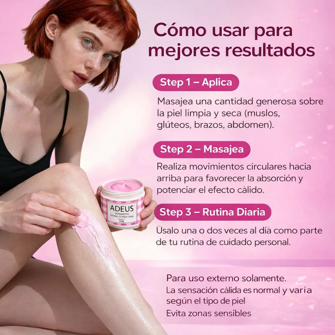 Crema Brasileña ADEUS 💖 Cuida tu piel todos los días y recibe GRATIS el e-book 📘 El milagro metabólico