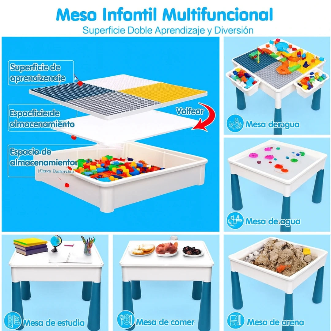 🔥 ¡IRRESISTIBLE! 50% Dto. en tu Pack de Construcción BEINZI (Mesa + Bloques) 100 Pzs + 🎁 Libro Sensorial de Regalo. 🎉