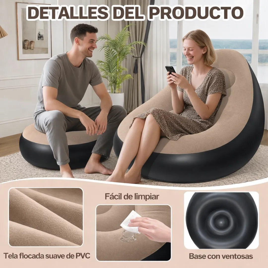 🔥 Sofá InflablePLUS  Diseñado para Cualquier Lugar - El Sofá que Resuelve  Todo 👉 + Envío Gratis