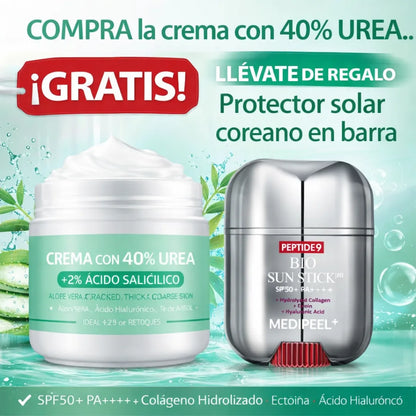 ✨ Crema Urea 40% para Piel Seca 💧 Rutina Completa de Cuidado 🎁 + Protector Solar Coreano en Barra GRATIS ☀️