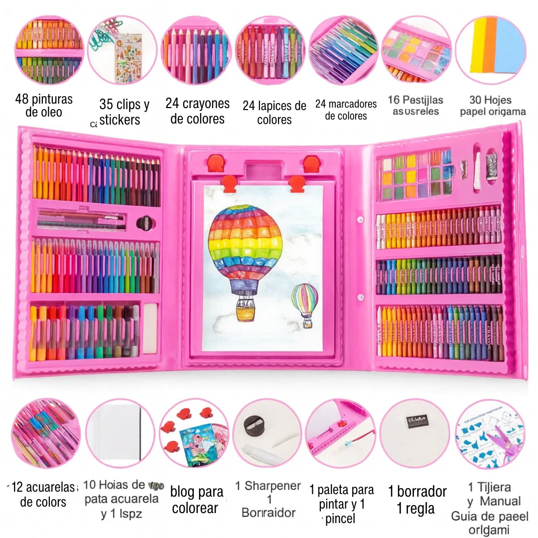 🚀 DESPEGA SU IMAGINACIÓN: Kit Gigante 208 Piezas + Envío GRATIS (Lapiceros, Colores, Acuarelas)🎨 ¡Hoy a Mitad de Precio!