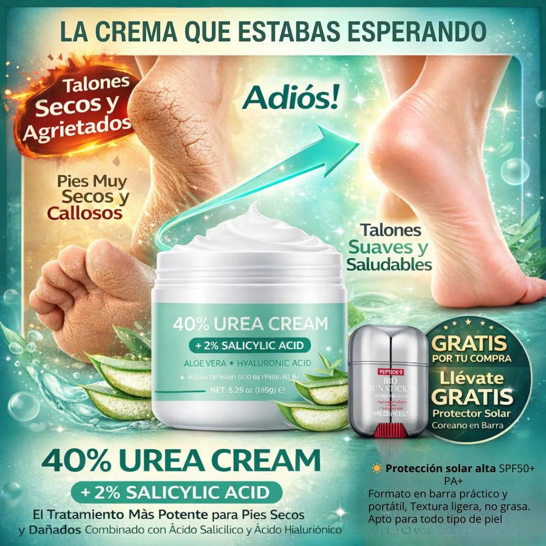 ✨ Crema Urea 40% para Piel Seca 💧 Rutina Completa de Cuidado 🎁 + Protector Solar Coreano en Barra GRATIS ☀️