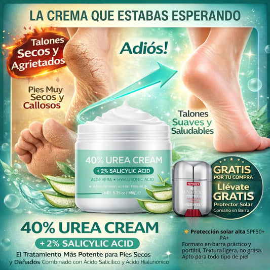 ✨ Crema Urea 40% para Piel Seca 💧 Rutina Completa de Cuidado 🎁 + Protector Solar Coreano en Barra GRATIS ☀️