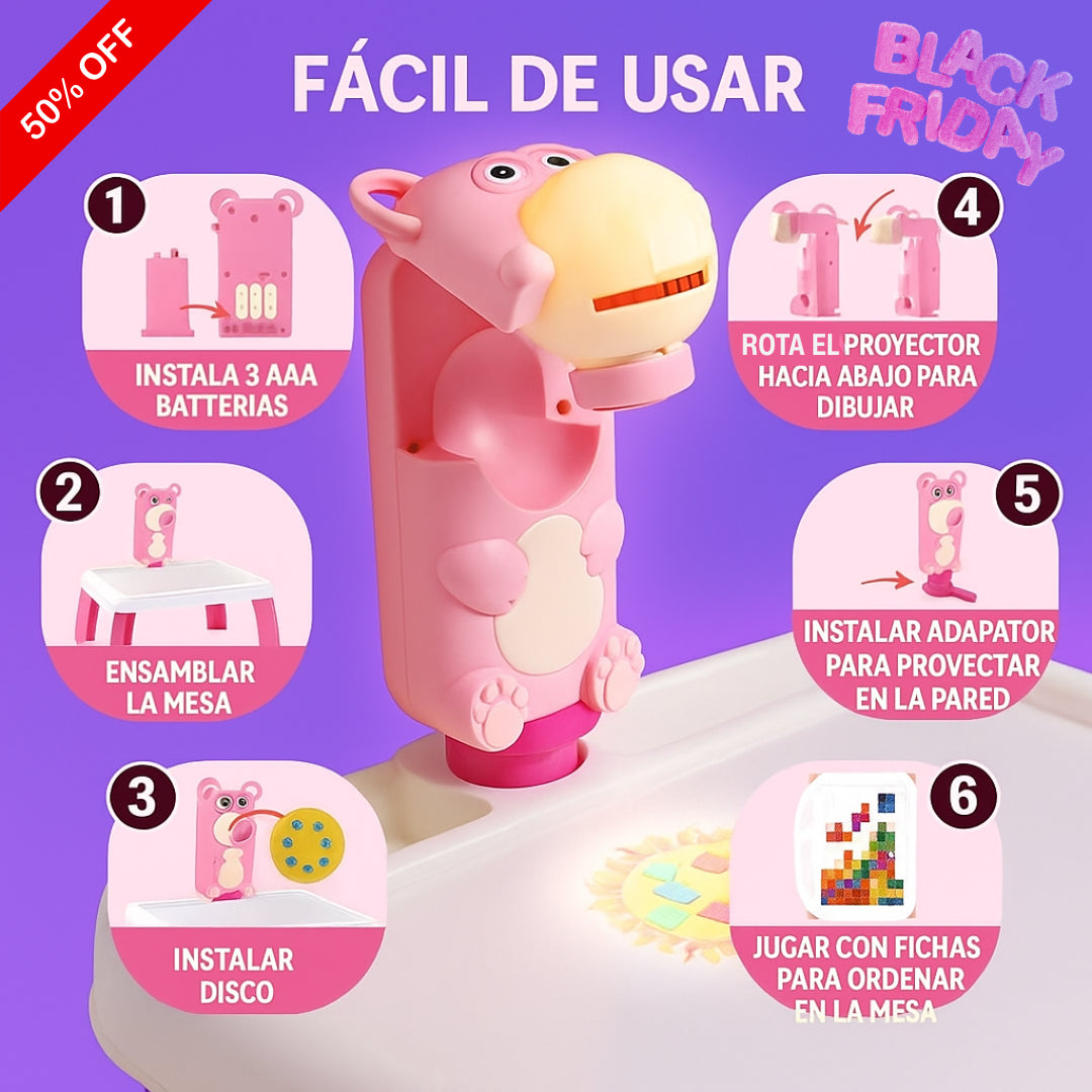 💥 ¡OFERTA 50% DTO! Kit Creativo: Mesa Proyectora de Dibujo + Tetris GRATIS + Set de Colores. 🎨 ¡El Combo Perfecto!