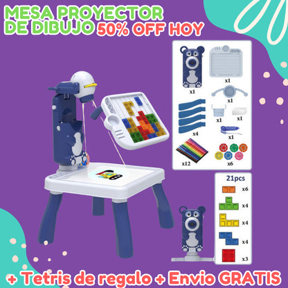 💥 ¡OFERTA 50% DTO! Kit Creativo: Mesa Proyectora de Dibujo + Tetris GRATIS + Set de Colores. 🎨 ¡El Combo Perfecto!