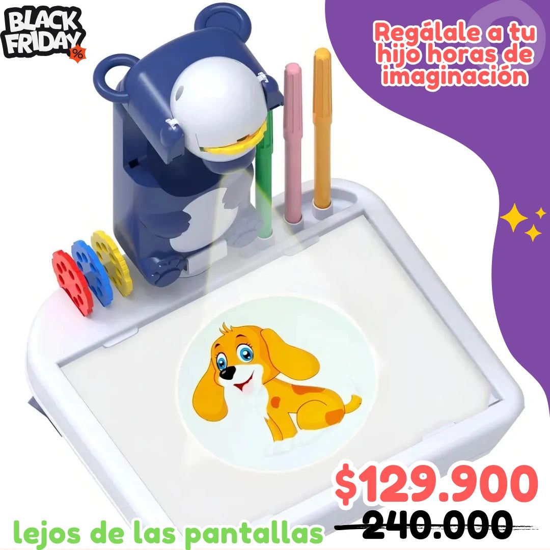 🔥 OFERTA 🧸 Pack Educativo: Mesa de Dibujo con Proyector + Lector de Tarjetas Bilingüe ¡Incluido sin costo!